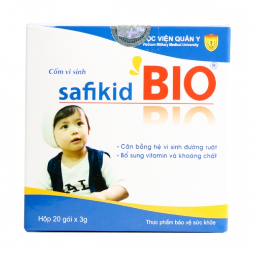 Cốm Vi sinh SafiKid Bio Học Viện Quân Y kích thích trẻ ăn ngon Hộp 20 gói